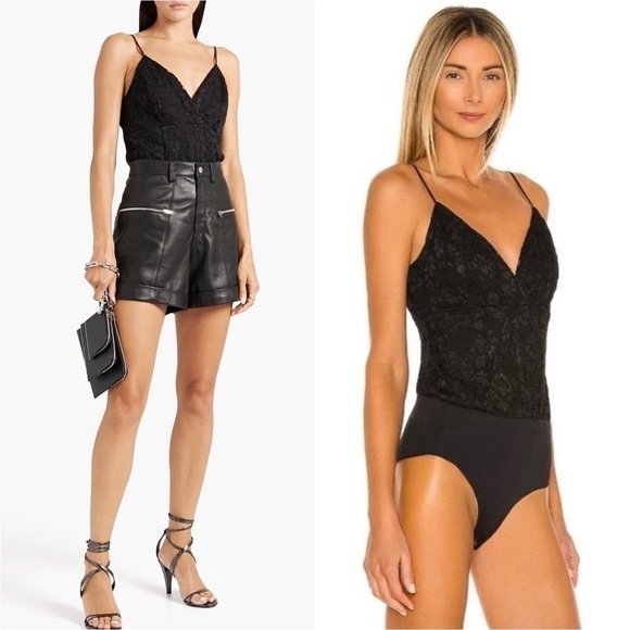 NWT L'AGENCE Y2K 90s Lace Bodysuit Sleeveless V-Neck Lingerie-Style Camisole XS - Picture 1 of 13